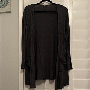 Caution To The Wind Charcoal Open-Front Cardigan